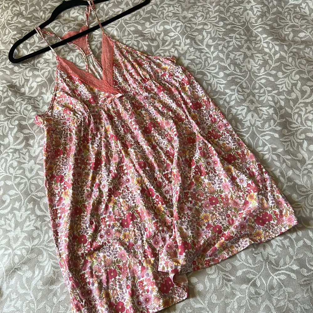 Floral Pink and Orange Women's Nighty/summer dress by Flora Nikrooz - Picture 7 of 9